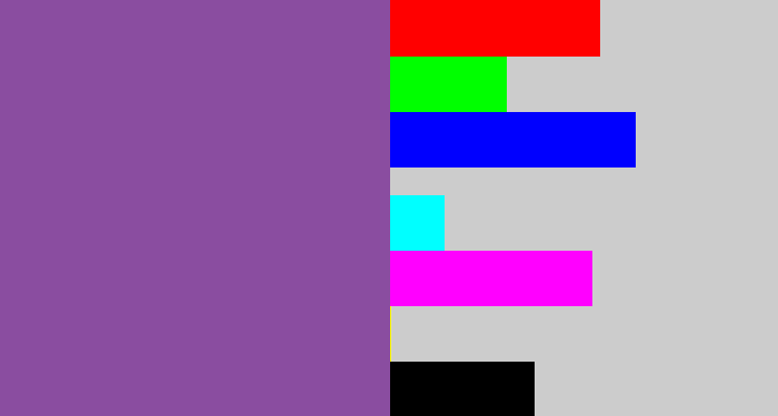 Hex color #8a4da0 - medium purple