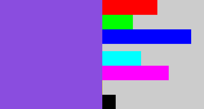 Hex color #8a4ddf - purpley