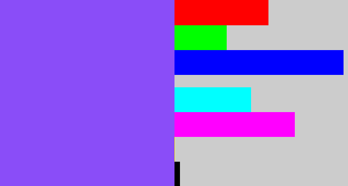 Hex color #8a4df8 - purpley