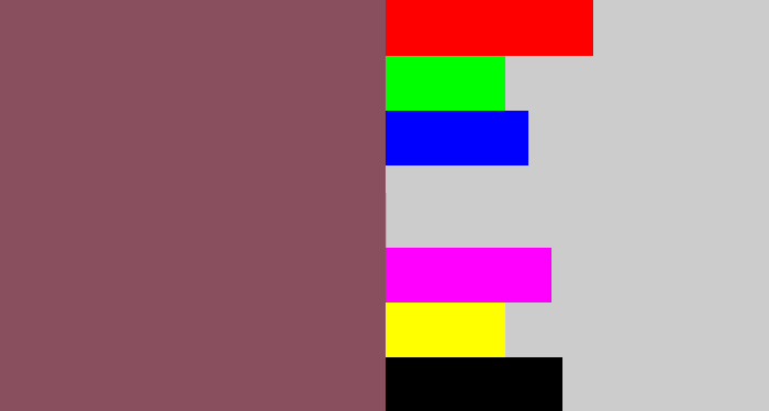 Hex color #8a4f5f - dark mauve