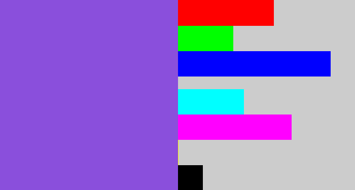 Hex color #8a4fdc - purpley