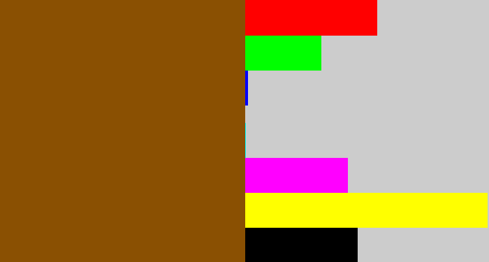 Hex color #8a5002 - warm brown