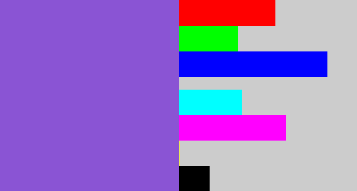 Hex color #8a54d4 - purpley