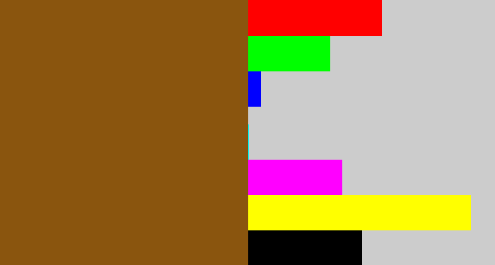 Hex color #8a550e - medium brown