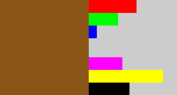 Hex color #8a5516 - medium brown