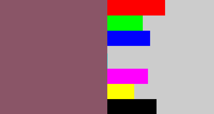 Hex color #8a5567 - dark mauve