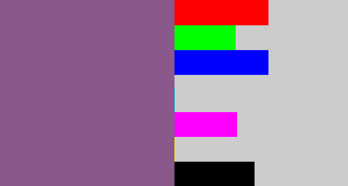 Hex color #8a588a - purplish