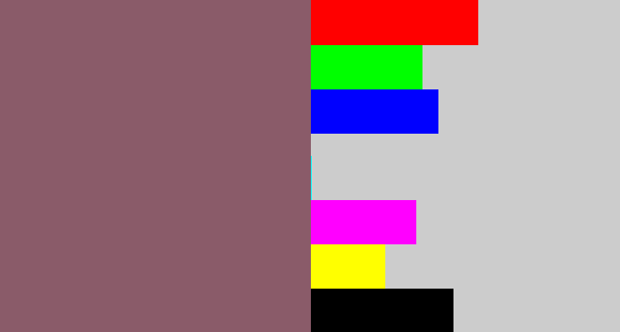 Hex color #8a5b69 - dark mauve
