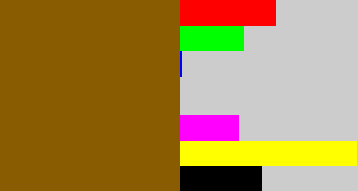 Hex color #8a5c02 - poo brown