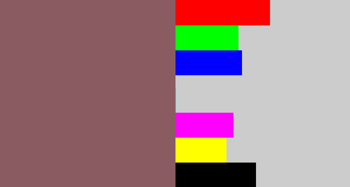 Hex color #8a5c62 - dark mauve