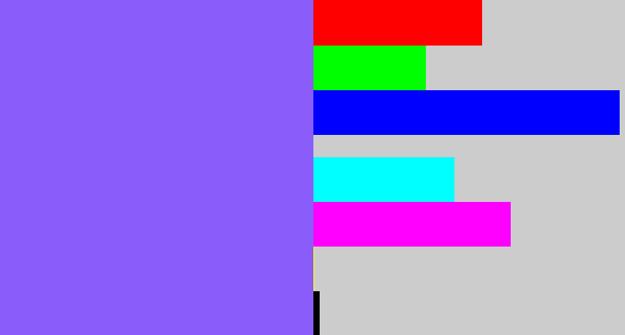 Hex color #8a5cf9 - purpley