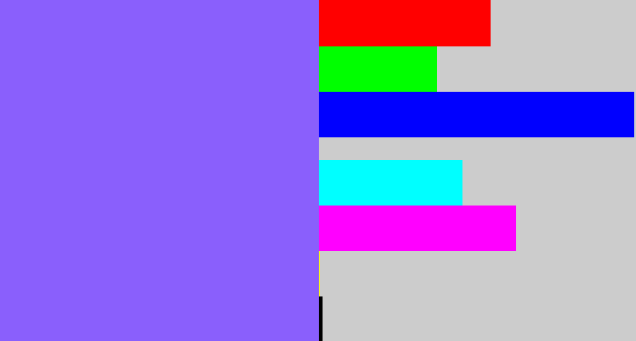 Hex color #8a5ffc - purpley