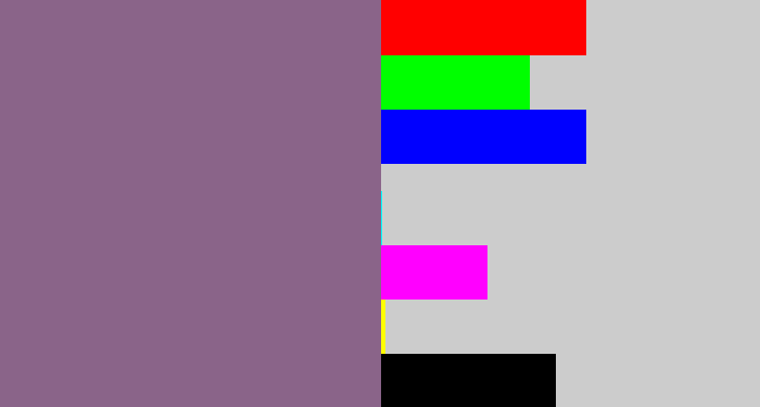 Hex color #8a6489 - dusty purple