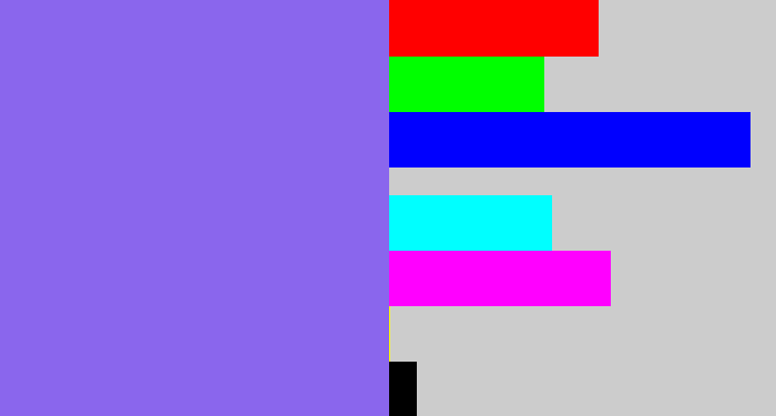 Hex color #8a66ed - purpley