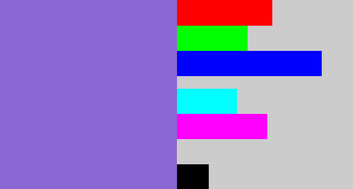 Hex color #8a67d2 - purpley