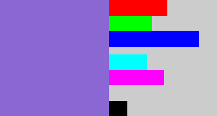 Hex color #8a67d3 - purpley