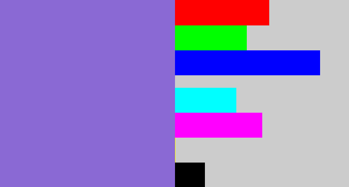 Hex color #8a69d4 - purpley