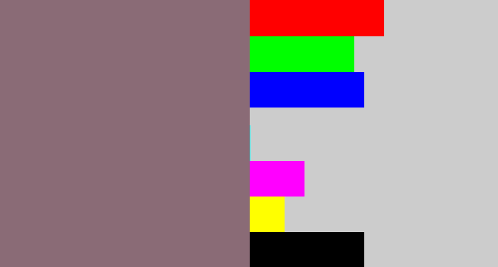 Hex color #8a6b76 - purple grey