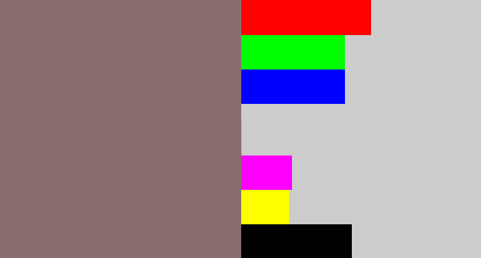 Hex color #8a6d6e - reddish grey