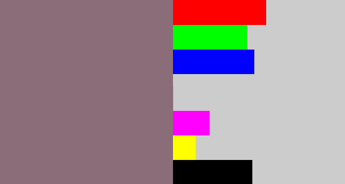 Hex color #8a6d78 - purple grey