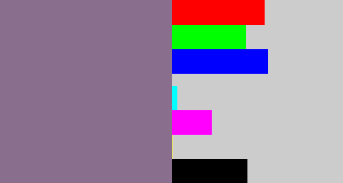 Hex color #8a6e8e - greyish purple