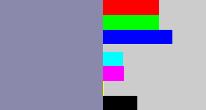 Hex color #8a89ab - blue/grey