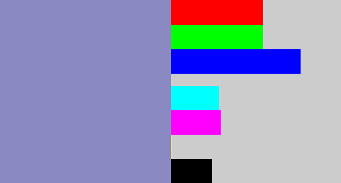 Hex color #8a89c1 - bluey grey