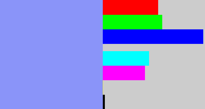 Hex color #8a94f9 - periwinkle blue