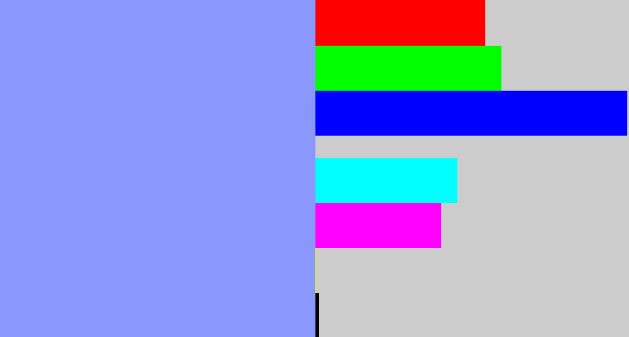 Hex color #8a97fd - periwinkle blue
