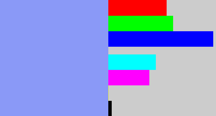 Hex color #8a99f7 - periwinkle blue