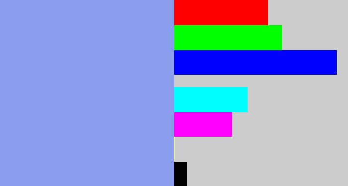 Hex color #8a9dec - periwinkle blue