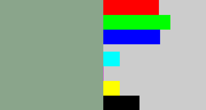 Hex color #8aa58b - grey/green