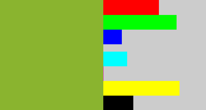 Hex color #8ab42f - avocado