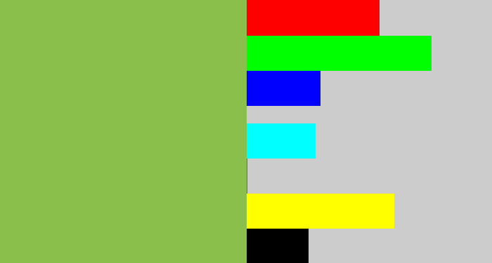 Hex color #8abf4c - turtle green