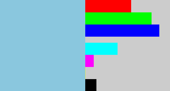 Hex color #8ac7de - light grey blue