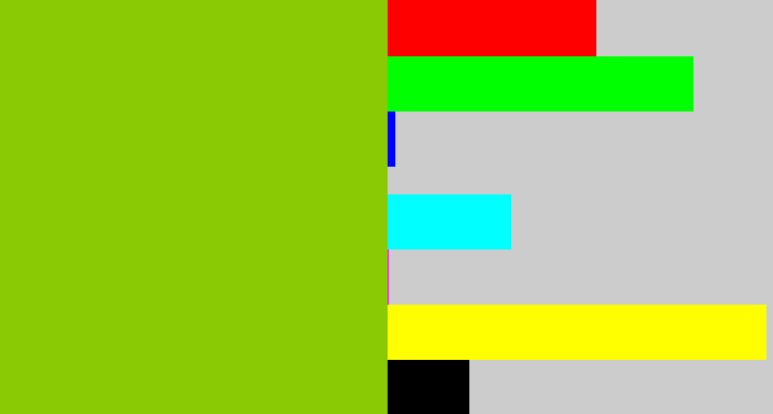 Hex color #8aca04 - slime green
