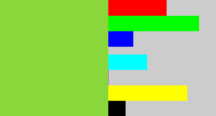 Hex color #8ad73b - kiwi green
