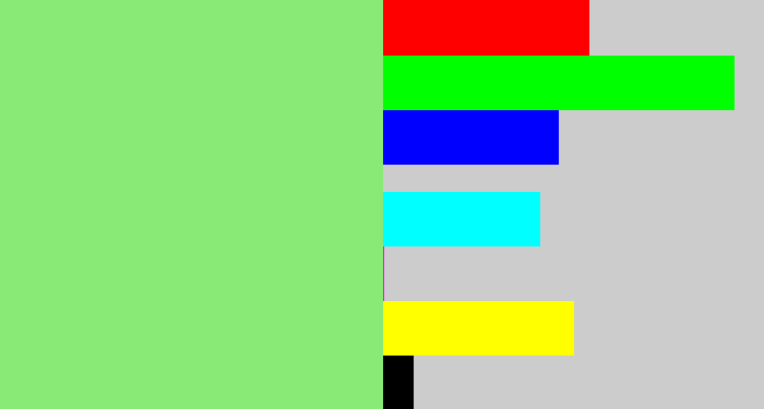 Hex color #8aea76 - light green