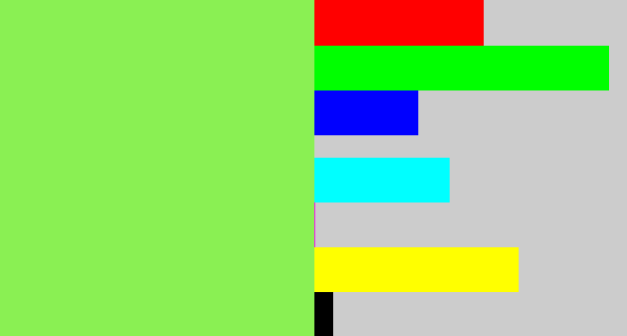Hex color #8af053 - kiwi green