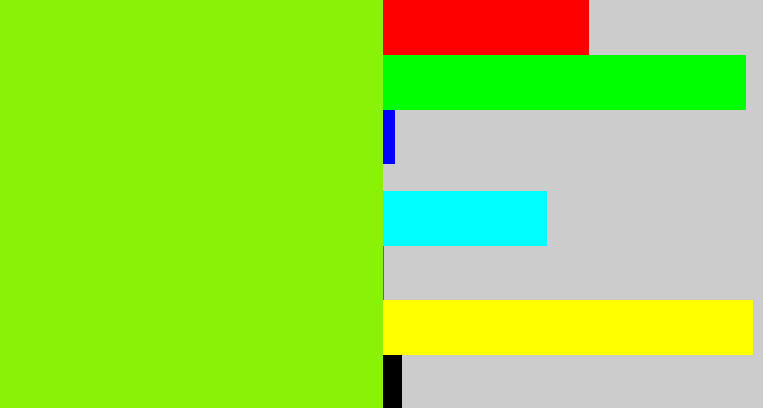 Hex color #8af207 - bright lime