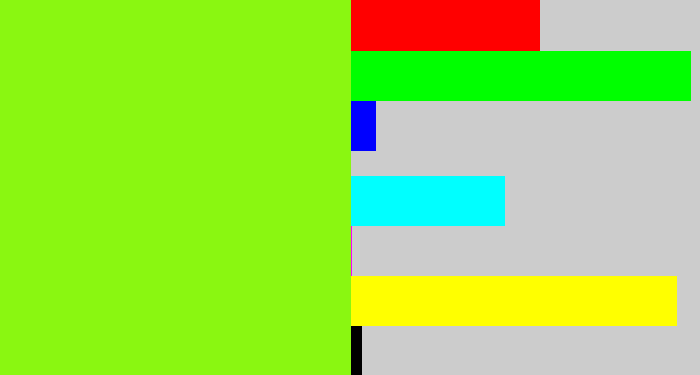 Hex color #8af711 - acid green