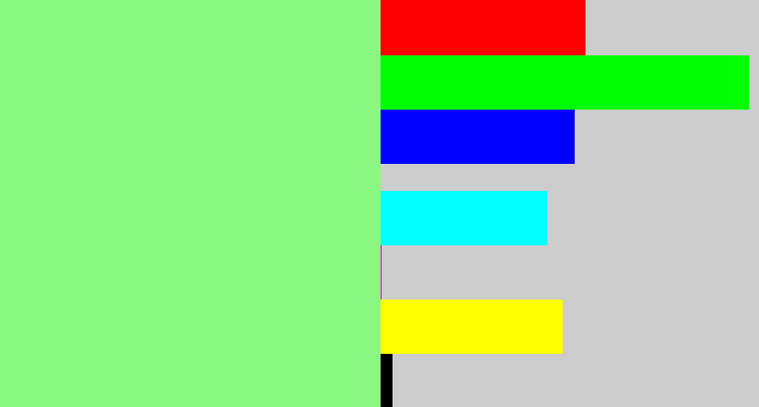 Hex color #8af781 - easter green