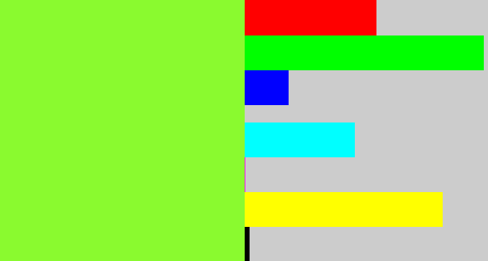 Hex color #8afa2f - kiwi green