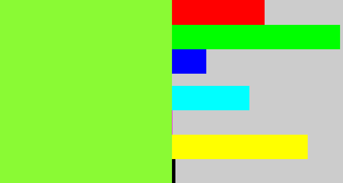 Hex color #8afa34 - kiwi green