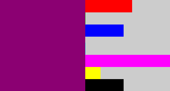 Hex color #8b0072 - red violet
