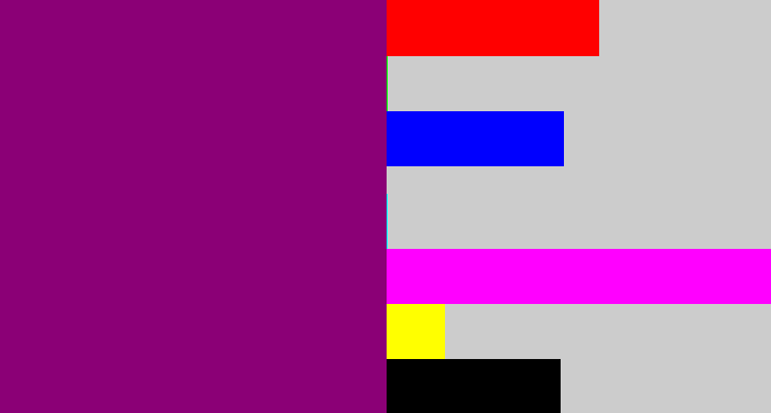 Hex color #8b0076 - red violet