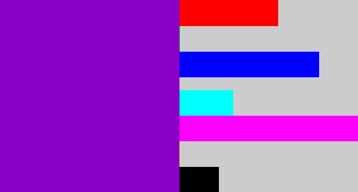 Hex color #8b00c6 - violet