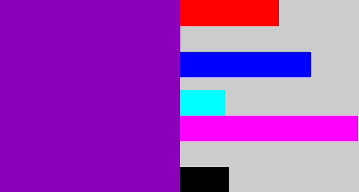 Hex color #8b01b9 - barney purple