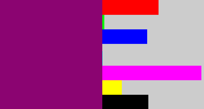 Hex color #8b0471 - red violet