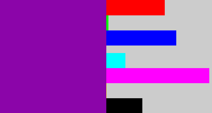 Hex color #8b05a9 - barney purple